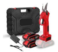 Secateur Electrique Professionnel, Sécateur Électrique Sans Fil 30mm, 2x1300mAh 21V Batteries, Lames SK5, pour la Taille, le Jardinage, les Arbres Fruitiers et le Vignoble Ciseau (2 Batteries)