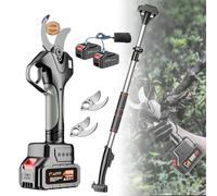 Sécateur électrique Professionnel, Sécateur électrique Sans Fil, 45mm Secateur Electrique Professionnel Avec Perche Télescopique De 2,1m, écran Lcd, Batterie Au Lithium Rechargeable 21V,2Battery
