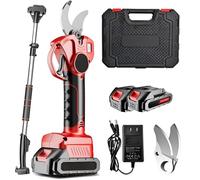 Sécateur Électrique Rechargeable avec Perche Télescopique - Taille-haie de Jardin Sans Fil avec Écran Lcd, Coupe-branches pour Arbustes Et Haies