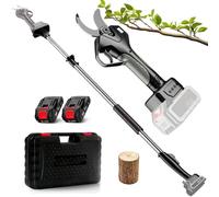 Sécateur électrique sans fil 2 en 1 avec perche télescopique de 7 pieds et écran LCD, moteur sans balais de 600 W, diamètre de coupe de 1,77 pouces, for haie, buisson, verger
