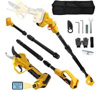 Sécateur électrique sans fil 2 en 1 avec Perche télescopique pour Dewalt 20 V 18 V Moteur sans balais Scie d'élagage Ciseaux à Batterie pour élaguer les arbres, les arbres fruitiers (sans batterie)