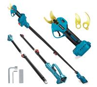 Sécateur électrique sans fil 2 en 1 - Barre télescopique pour Makita 18 V - Moteur sans balais - Scie d'élagage électrique - Ciseaux LCD pour tailler les arbres fruitiers (sans batterie ni chargeur)