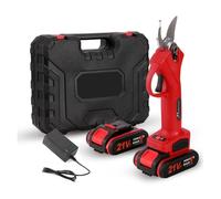 Sécateur électrique sans fil 21 V 30 mm 88 VF + moteur à balais de 4 pouces Scie chaîne Outil travail du bois for verger jardin Pour une utilisation DIY(Red)