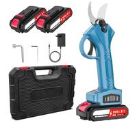 Sécateur électrique sans fil 25 mm avec 2 batteries de 2000 mAh - Sécateur électrique professionnel sans balais - Interrupteur de sécurité - Poignée souple - Pour jardins, arbres fruitiers