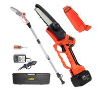 Sécateur électrique sans Fil 25V 40mm avec rallonge Coupe-Branches de scie à chaîne de 5 Pouces,Fonctionnement contrôlé(Saw Pole)