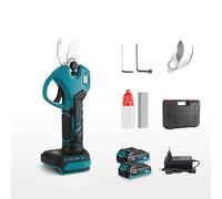 Sécateur Électrique Sans Fil 30mm,Moteur Sans Balais,2 Vitesses,18 V,Écran LCD,Secateur De Jardin Professionnel,pour La Taille,Le Jardinage,Les Arbres Fruitiers et Le Vignoble (2 Batteries)