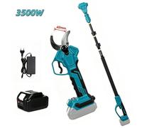 Sécateur électrique sans fil - 3500W - Perche télescopique 2.5 m - Coupe 40 mm - 3 Longueurs Réglables - pour Jardin et Arbustes
