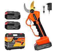Secateur Electrique Sans Fil, 35mm Secateur a Batterie avec 2 x 2,0AH Batteries au Lithium, 8 Heures D'utilisation, Poignée Anti-Fatigue, Idéal Pour La Taille Des Jardins, Des Vergers et Des Vignobles