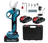 Sécateur électrique sans fil 40 mm avec 2× 21 V 2000 mAh batteries, lames SK5, écran LED, sécateur professionnel sans balais pour jardin, branches, arbustes, troncs