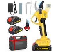 Sécateur Électrique Sans Fil, 4000mAh 35 mm Secateur Electrique avec Écran,2 Réglages Cisailles électriques avec 2 Batteries de 2,0 Ah, 4 à 6 heures D'autonomie pour Jardin, Arbres Fruitiers,Vignobles