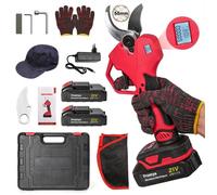 Secateur Electrique Sans Fil - 50mm Secateur Electrique 5*1500mah, Avec Écran avec 2 Batteries de 5.0Ah pour taille, jardinage