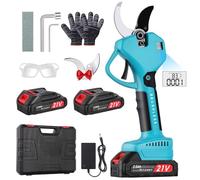 Sécateur Électrique Sans fil 50mm, Sécateur électrique avec Écran avec 2 Batteries de 2.0Ah, 3 Réglages Cisailles électriques pour Jardinage, Vigne, Arbre Fruitier