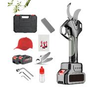 Sécateur électrique Sans Fil Avec 2 Batteries De 2000 mAh, écran Lcd, Diamètre De Coupe De 45 mm, Sécateur Portable Pour Jardins Et Vergers No-pole