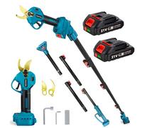 Sécateur Électrique sans Fil avec avec Perche télescopique, Batterie 21V 4000mAH, 45mm Secateur à Batterie Professionnel Secateur de Jardin Moteur sans Balais pour Jardinage, Vigne, Arbre Fruitier