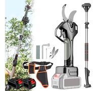 Sécateur électrique sans fil avec perche télescopique et batterie longue durée pour une taille sans effort des haies, arbustes et vergers.