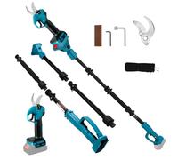 Sécateur électrique sans fil avec tige 2m pour Makita 18V (sans batterie) | Coupe-branches sans fil, sans balais, 2 vitesses, diamètre de coupe 30mm, pierre à aiguiser et lames de rechange