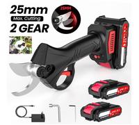 Sécateur électrique sans Fil Brushless 1200w, sécateur d'arbres fruitiers, sécateur de jardin portatif rechargeable 2 batteries