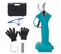 Sécateur Électrique sans Fil Compatible avec Makita 18V Batterie, Diamètre de Coupe 25 mm, Sécateur avec Pierre à aiguiser, Gants et Lunettes de Protection pour l'élagage des Branches, ciseau