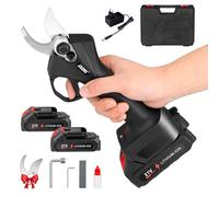Sécateur électrique sans fil - Diamètre de coupe : 35 mm - Avec 2 batteries rechargeables de 24 V et 2000 mAh - Écran LCD pour tailler les arbres, arbustes, arbres fruitiers
