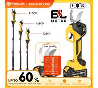 Sécateur électrique sans fil MELLWIN 50 mm avec perche télescopique de 180 cm, outil de jardinage pour batterie Makita 18V 2XBattery Set