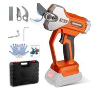 Sécateur Électrique Sans Fil pour Makita 18V, 600W sécateur électrique professionnel avec 2 batteries 2000mAh, sécateur manuel à moteur brushless et compteur de coupe LED (Orange)
