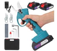 Sécateur Électrique Sans Fil Professionnel 33mm 2x2000mAh 21V Batteries, Lames SK7 Remplaçables pour Jardinage, Verger, Ferme