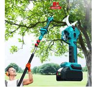 Sécateur Électrique Sans Fil Professionnel - 40mm Ø, Puissance 3500W, Poteau Télescopique Jusqu’à 2,8M, Tête Réglable 180°