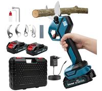 Sécateur électrique sans fil sans balais - Maximum 40 mm - Avec 2 batteries de 2000 mAh - Affichage LCD compteur de coupes - Lames en acier SK5 - Pour jardin, branches et vergers