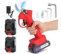 Secateur Electrique Sans Fil, Sécateur électrique de 25-33 mm, Sécateur avec 2 * 2000mAh batteries Display, Utilise un moteur sans balais, adapté aux Jardins, vergers et à la taille Professionnelle