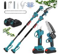 Sécateur électrique Sans Fil, Sécateur électrique Télescopique 36 V Avec Perche Télescopique, Diamètre De Coupe De 40 Mm, 2 Batteries Li-ion 2,0 Ah, Coupe-branches Avec Réglage De L'angle à 360