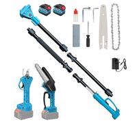 Sécateur Électrique sans Fil, Secateur Telescopique Electrique avec Perche Telescopique, secateur Electrique avec 2 Li-ION Batterie, Diamètre de Coupe de 40mm, réglage de l'angle