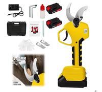 Secateur Electrique Sans Fil, Sécateurs de jardin électrique sans fil 2 vitesses, Diamètre de coupe 40mm - 2X 1500mAh Batteries