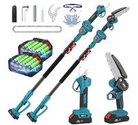 Sécateur Électrique Sans Fil, Taille-haie Électrique avec 2 Batteries Li-ion 2,0 Ah, Taille-haie Électrique Télescopique 36V avec Perche Télescopique, Diamètre de Coupe de 40 Mm, Réglage de L'angle