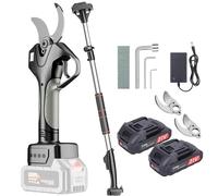 Sécateur électrique, sécateur de jardin 4,5 mm avec perche de 2,1 m et 2 batteries, ciseaux élagueurs à longue portée pour haie, buisson, verger