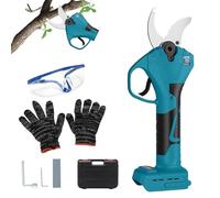 Sécateur électrique, sécateur électrique sans fil avec 2 vitesses, sécateur léger de 30 mm, ciseaux électriques pour l'élagage des arbres et arbustes des jardins 2 batteries