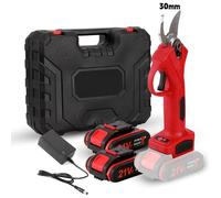 Sécateur électrique, sécateur professionnel sans fil, coupe-branches , 2 batteries rechargeables, diamètre de coupe de 30 mm