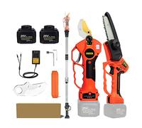 Sécateur électrique, Sécateur sans fil 25V 40mm sécateur électrique avec poteau d'extension de portée électrique 5 pouces scie à chaîne bonsaï élagage coupe-branche(Pruner Saw Color Box)