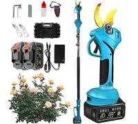 Sécateur Électrique, Sécateur Sans Fil Alimenté Par Batterie Avec Perche Télescopique, Diamètre De Coupe De 40 Mm, Batterie Au Lithium Rechargeable 2 Pièces, Secateur Electrique Pour L'élagage Des Arb