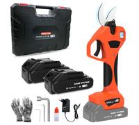 Sécateur électrique, sécateur sans fil de 40 mm, sécateur électrique avec 2 batteries de 2,0 Ah pour la taille des arbres fruitiers et des vignes