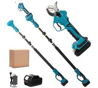 Sécateur Électrique Télescopique 40MM avec 2.8 Mètres Perche Secateur Electrique Sans Fil avec 1 x 5.0Ah Batterie 15000mAh, 1000W