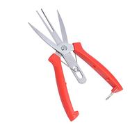 Sécateur en Acier Inoxydable avec Dispositif de Verrouillage, Poignée Ergonomique, Ciseaux Doubles Pointus Longs et Droits, pour Petites Branches, Fleurs, Arbres Fruitiers,