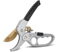 FISHTEC Sécateur de Jardin Titane à Crémaillère - Poignée Ergonomique Antidérapant, Coupe Nette et Franche Sur Enclume, Branches jusqu'à 20 mm, Résistant - Verrouillage de Sécruité - 20 CM - Gris