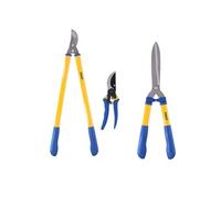 Kinzo Lot de 3 sécateurs – Bypass 67 cm, taille-haie 52 cm, cisaille à bypass 19 cm