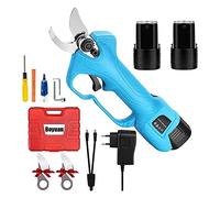 Sécateur Professionnel Sans Fil électrique,2 Pack Batterie au lithium rechargeable de 2000mAh, diamètre de coupe de 25 mm (0,98 pouce), pour arbre de ramassage de jardin, 6-8h de temps de travail