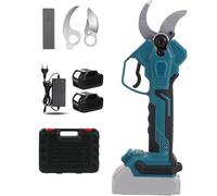 Sécateur sans fil 10-40mm,Secateur Electrique Professionnel avec Écran LCD,4 Vitesses Réglage,SK5 Lame,Coupe Branche Jardinage les Arbres Fruitiers et le Vignoble (2 Batteries)