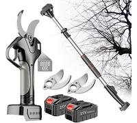Sécateur sans Fil De 45 Mm, Ciseaux électriques avec Rallonge, Sécateurs Professionnels, 2/3 Piles Et 1 Chargeur, 3 Blade, 2 Battery