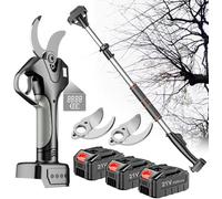 Sécateur sans Fil De 45 Mm, Ciseaux électriques avec Rallonge, Sécateurs Professionnels, 2/3 Piles Et 1 Chargeur, 3 Blade, 3 Battery
