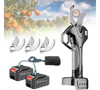 Sécateur sans Fil, Sécateur électrique, Sécateur électrique De 45 Mm, Rallonge De Poteau, Taille-haie, 2 Batteries Rechargeables De 4,5 Ah Et Lame De Rechange 1/2/3x, Without Extension Pole, 4 Blade