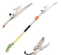 Sécateur télescopique 120 cm - 180 cm - Extensible - Léger et robuste - Cueille-fruits avec tête de lame rotative, poignée en aluminium légère extensible pour coupe-branches