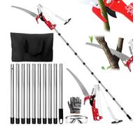 Sécateur télescopique 2 en 1 avec scie à élaguer, 82 à 420 cm, sécateur professionnel pour couper confortablement des branches et des arbustes, sécateurs à câble et sécateurs d'arbres fruitiers